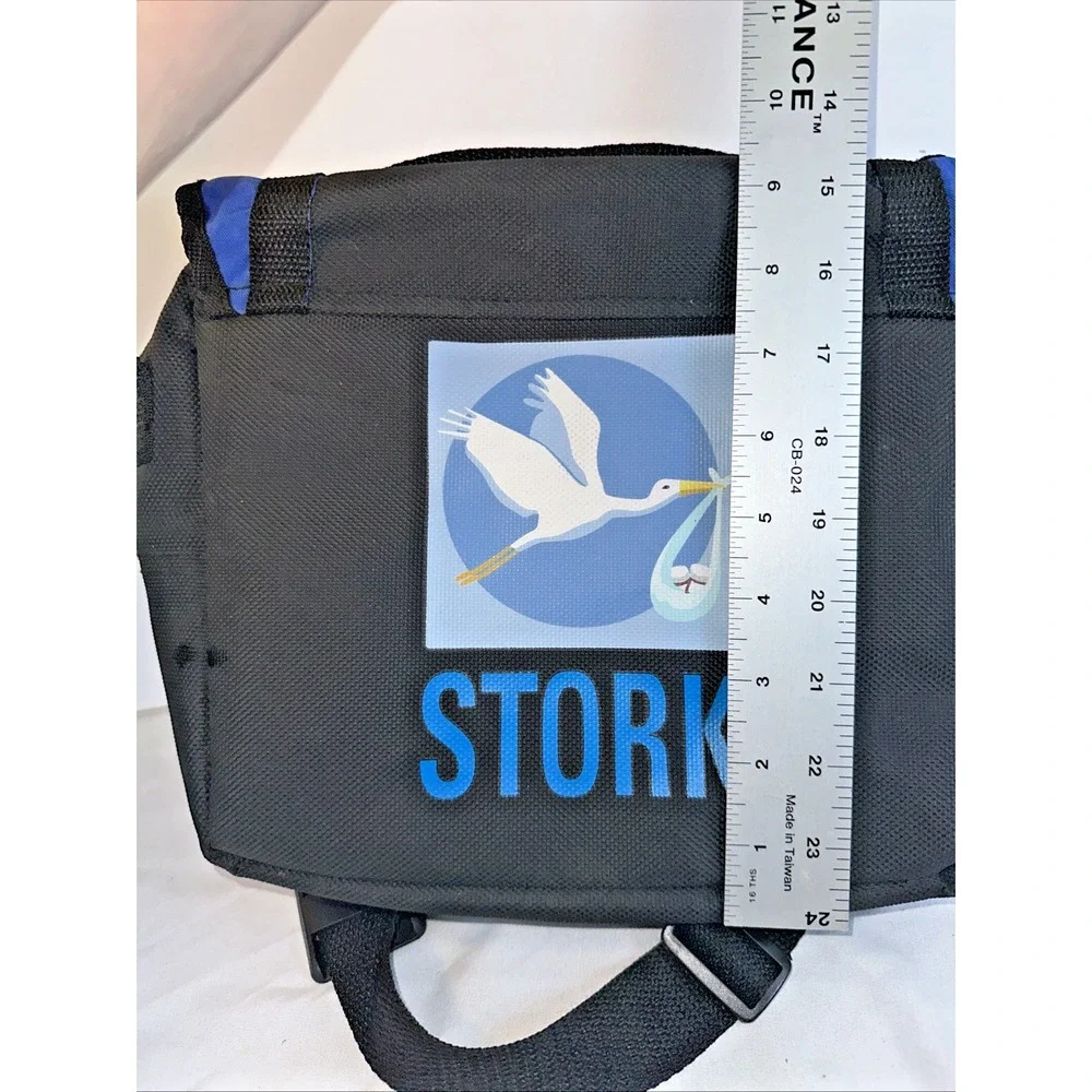 Stork Insulated Diaper Bag Black Med Tote Crossbody Great For Dads EUC
